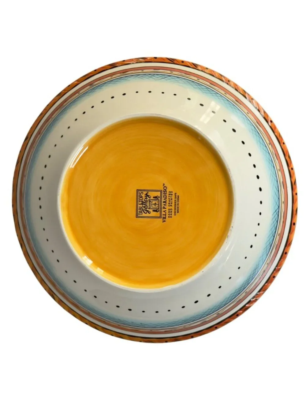 TABLETOPS Gallery Hand Painted Villa Paradiso Decorative Bowl & Plate Set
